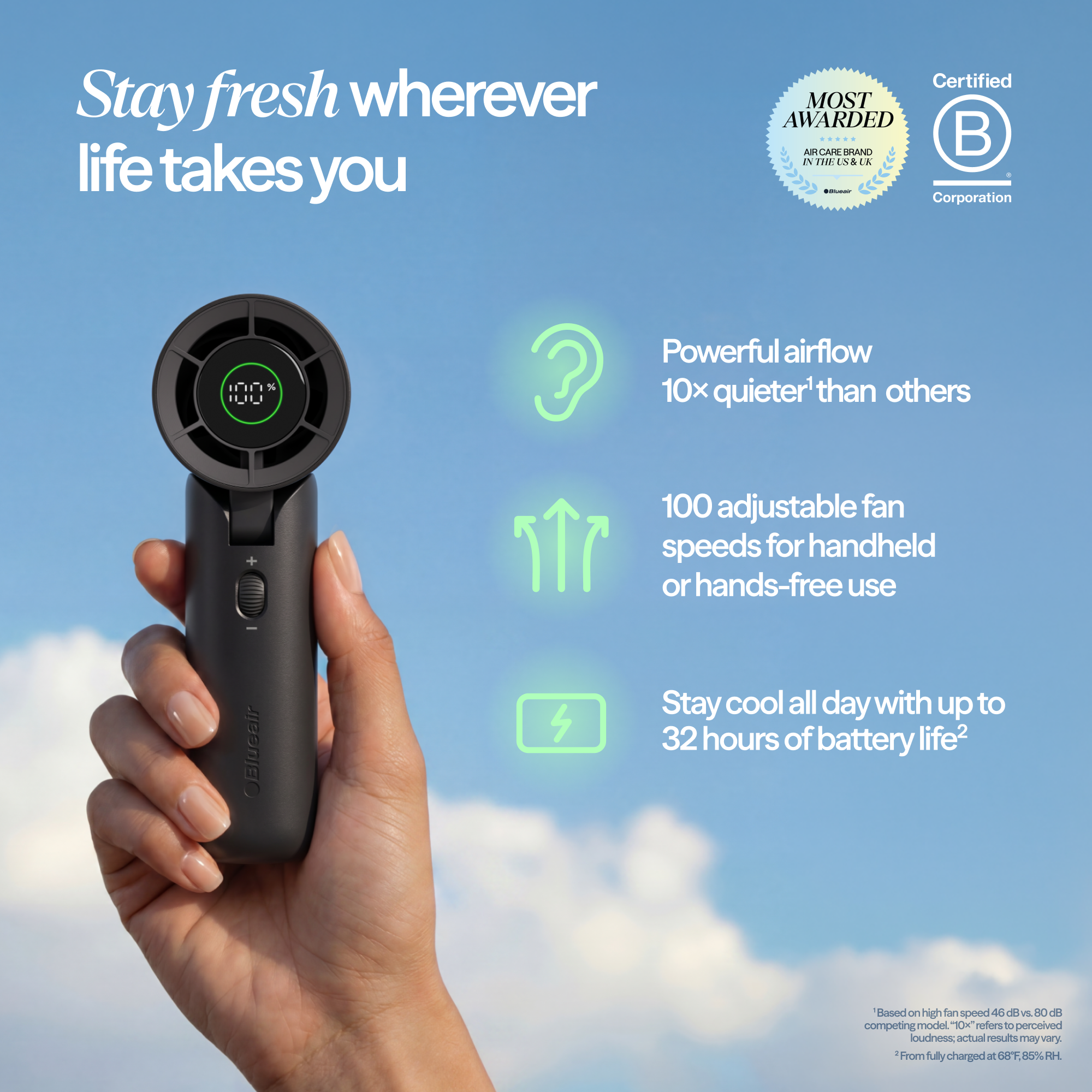 AlwaysCool Portable Handheld Fan - Night Charcoal - Image 2