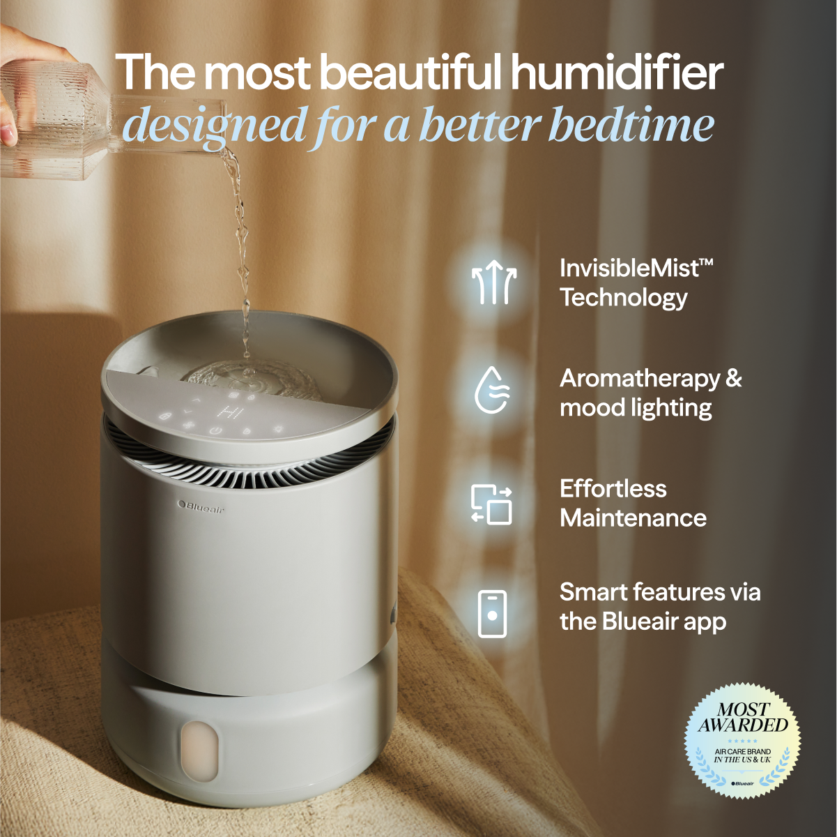DreamWell™ Humidifier 1 Gallon Stone Grey - Image 2