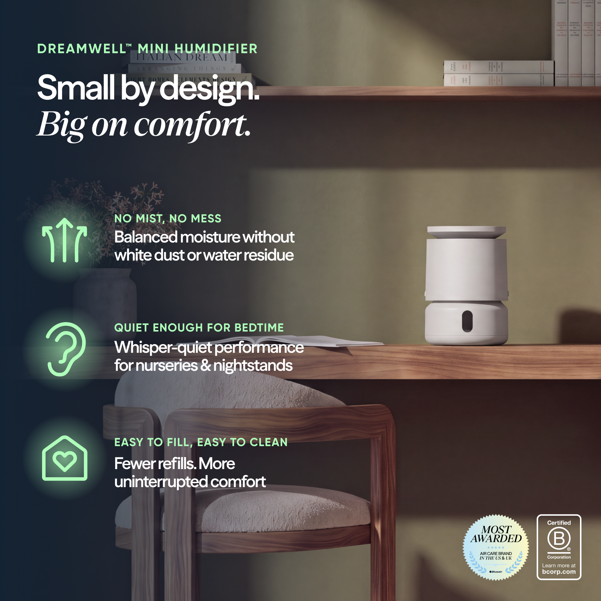 DreamWell™ Humidifier 1/2 Gallon - Stone Grey - Image 2