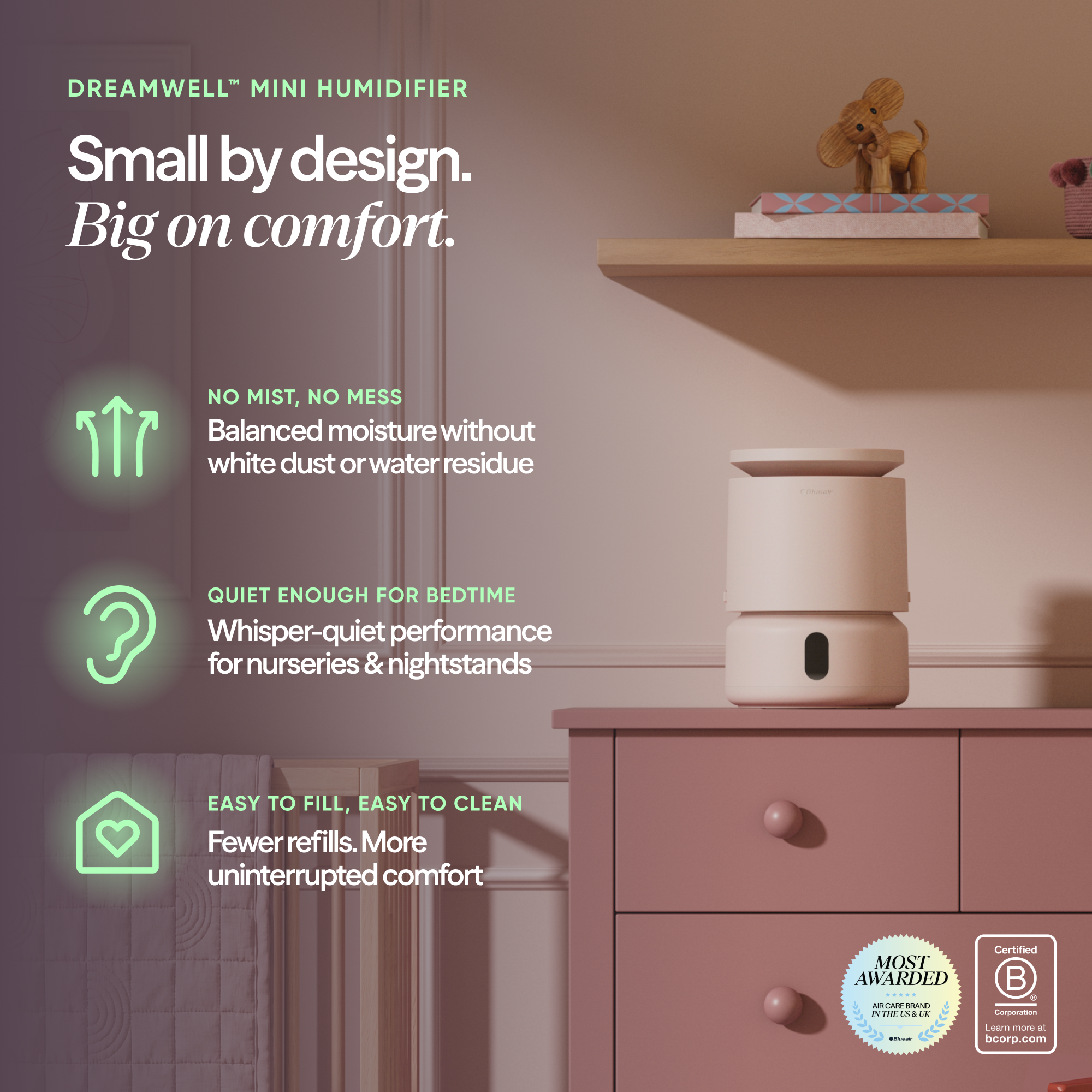 DreamWell™ Humidifier 1/2 Gallon Aurora Blush - Image 3