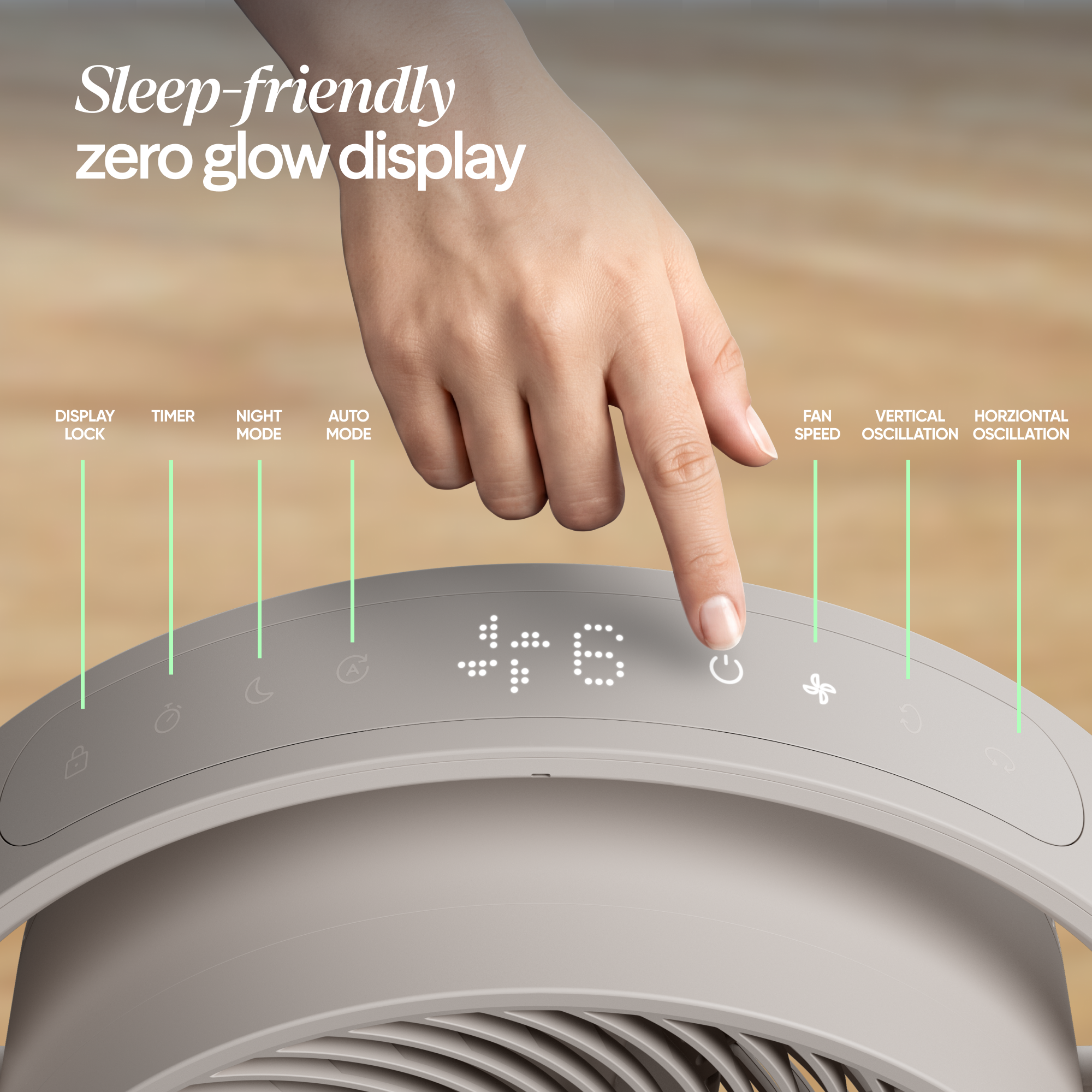 Pedestal Air Circulator Fan - Coastal Beige - Image 7