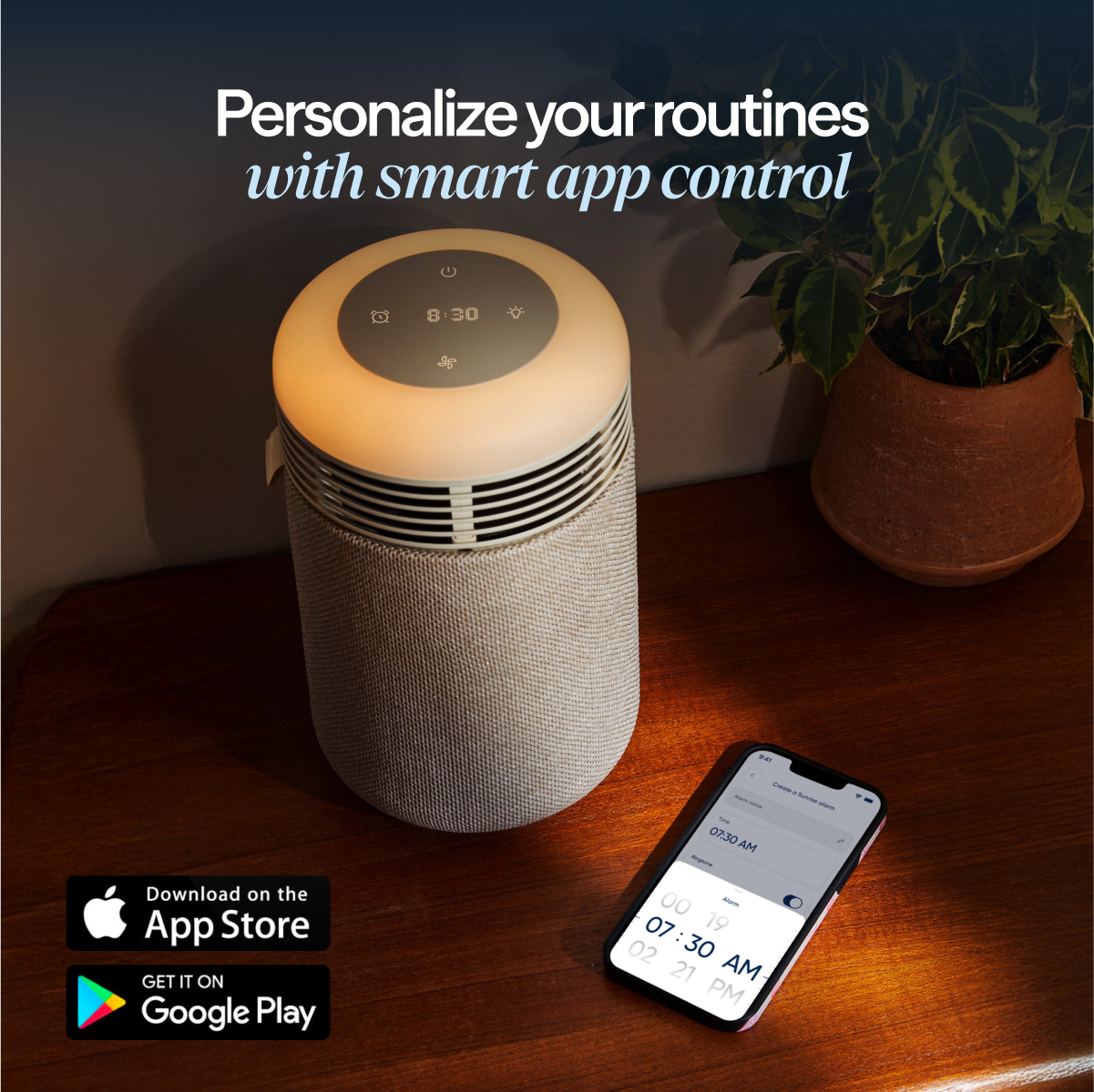 Mini Restful™ Sunrise Clock Air Purifier Bundle Coastal Beige - Image 8